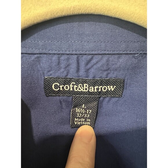Croft & Barrow Men’s Long Sleeve Button Down Shirt Blue 16. 1/2 Neck - Picture 3 of 4